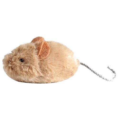 Мышь для кошек GiGwi Cat Toys Мышка со звуковым чипом (75217), бежевый, 1шт.