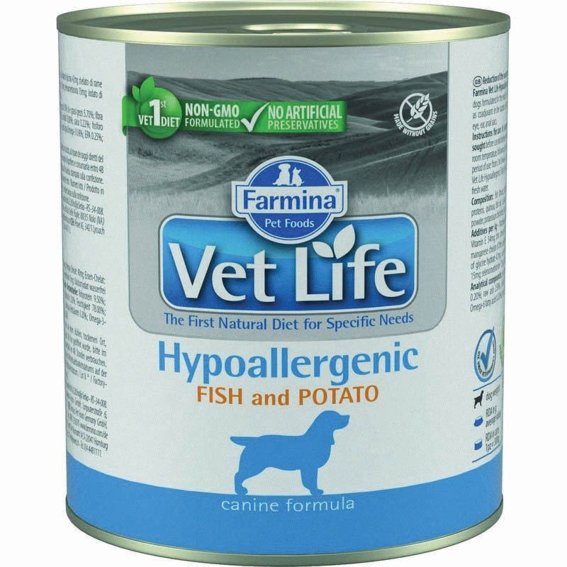 Farmina Vet Life Dog Hypoallergenic влажный корм для собак при аллергии с рыбой и картофелем – 300 г (6 шт в уп)