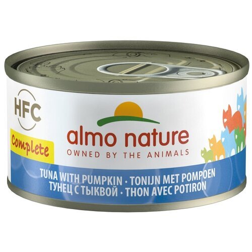 Влажный корм для кошек Almo Nature беззерновой, с тунцом, с тыквой 70 г (кусочки в соусе)