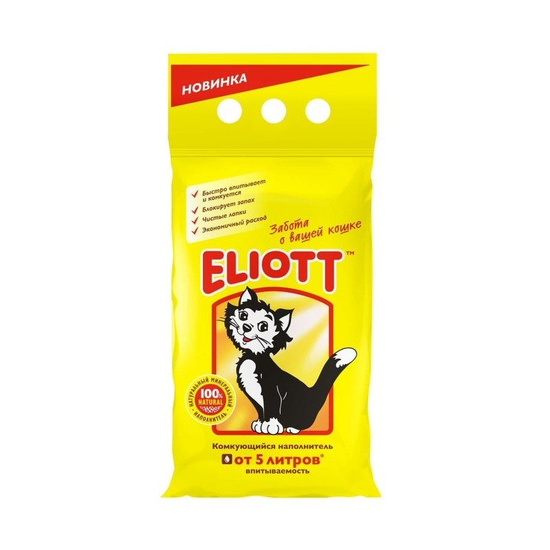 Eliott Clumping наполнитель для кошек минеральный комкующийся – 5 л