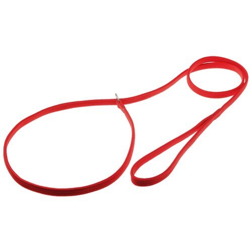 ZooOne. Поводок-удавка с кольцом (лента-чулок), цвет: красный, 10 мм x 120 см