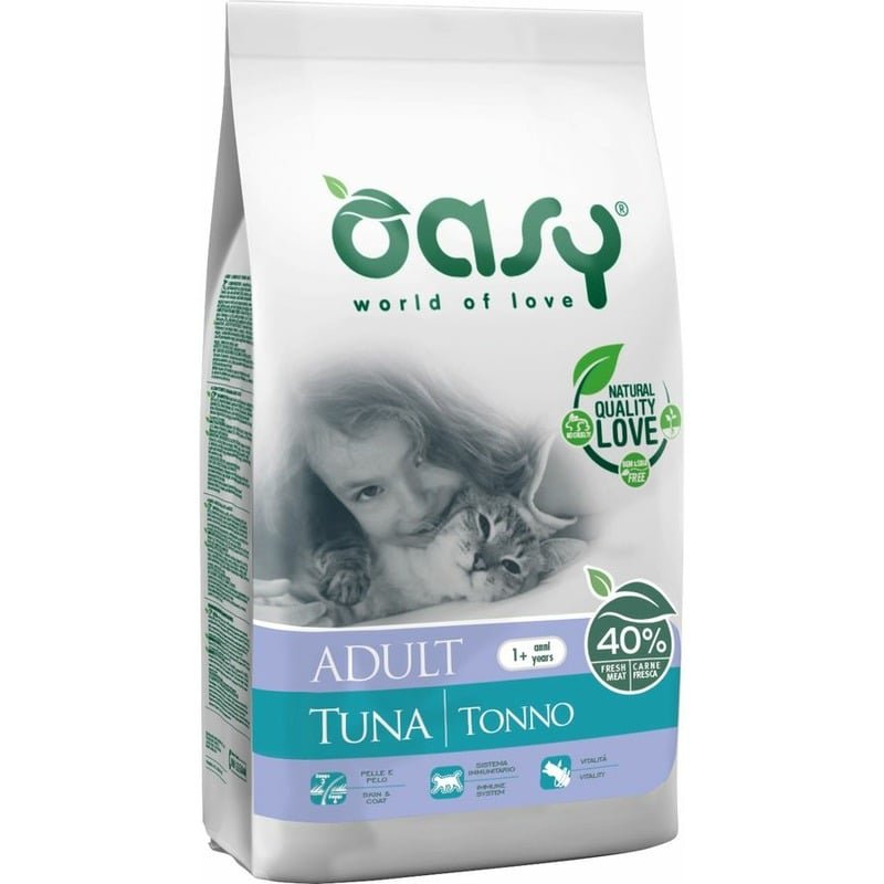 Oasy Dry Cat Adult Tuna сухой корм для взрослых кошек с тунцом – 1,5 кг