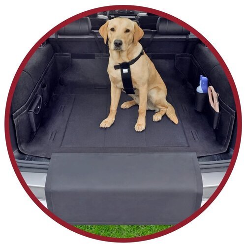 Подстилка в багажник для собак 153х121см с защитой бампера нейлон черная