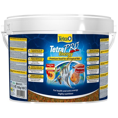 Tetra Pro Energy Crisps Корм-чипсы для всех видов рыб для дополнительной энергии, ведро 10 л