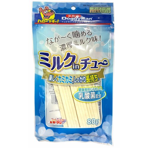 Лакомство для собак Japan Premium Pet Молочная соломка с лактобактериями для профилактики зубного камня, размер М, 80 г