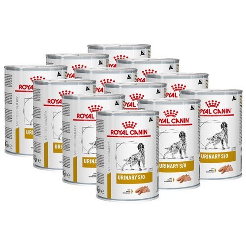 Влажный корм для собак Royal Canin Urinary S/O, при заболеваниях мочевыделительной системы 1 уп. х 12 шт. х 400 г