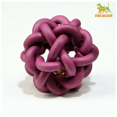 Игрушка резиновая “Молекула” с бубенчиком, 4 см, фиолетовая
