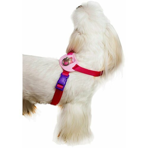Шлейка для собак Japan Premium Pet “Легко Надеть” с защитным механизмом от перекручивания, цвет розовый, размер L.