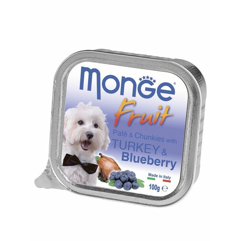 Monge Dog Fresh полнорационный влажный корм для собак, с индейкой и черникой, кусочки в паштете, в ламистерах – 100 г