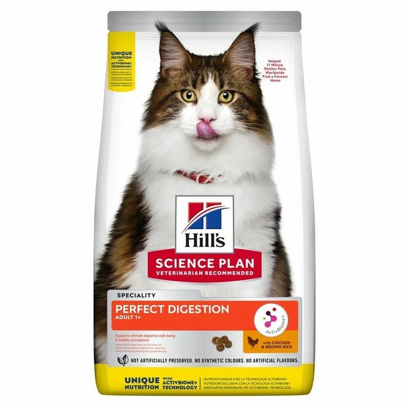 Hills Science Plan Cat Perfect Digestion сухой корм для кошек с чувствительным пищеварением, с курицей – 1,5 кг