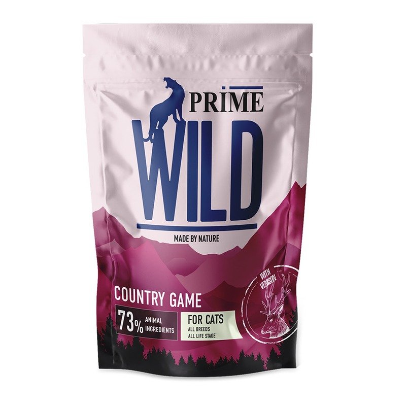 Prime Wild GF Country Game полнорационный сухой корм для котят и кошек, беззерновой, с уткой и олениной – 500 г