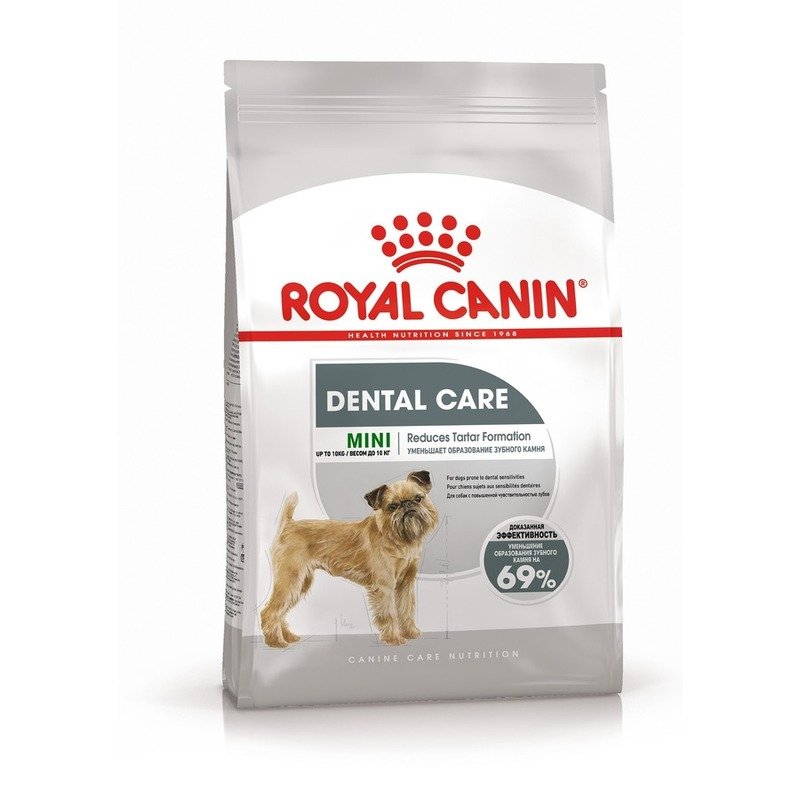 Royal Canin Mini Dental Care полнорационный сухой корм для взрослых собак мелких пород предрасположенных к образованию зубного камня – 1 кг