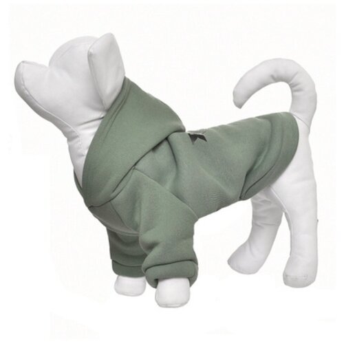 Yami-Yami Толстовка с капюшоном для собак, зелёная, размер S (спинка 23 см)
