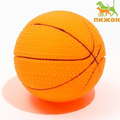 Игрушка пищащая малая 'Мяч баскетбольный' 5,5 см, оранжевая