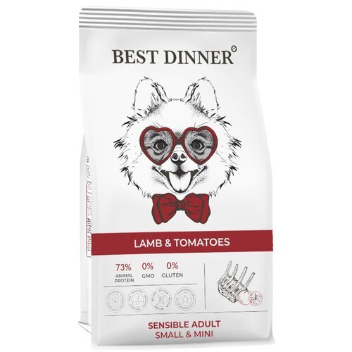Сухой корм Best Dinner Sensible для взрослых собак при чувствительном пищеварении, ягненок с томатами 1 уп. х 1 шт. х 3 кг