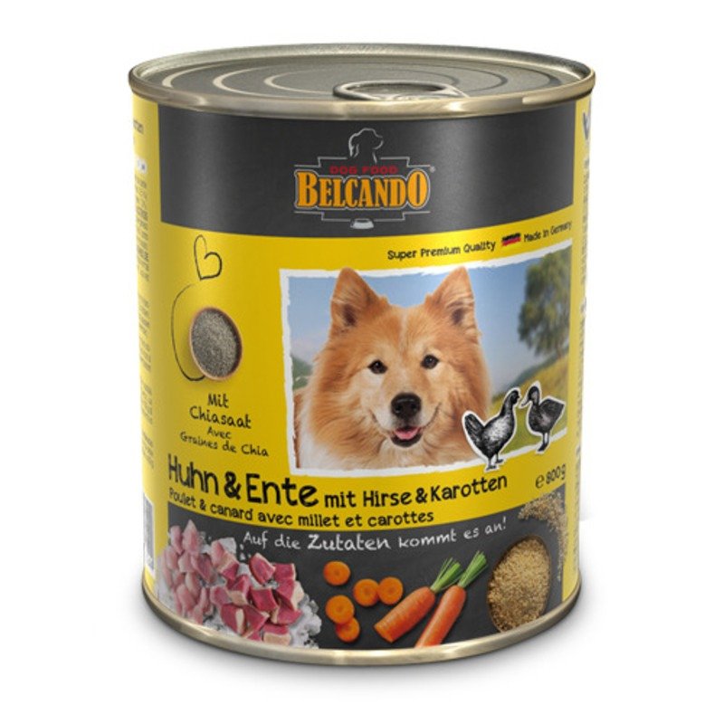 Консервы Belcando Super Premium с курицей, уткой, пшеном и морковью для взрослых собак – 800 г