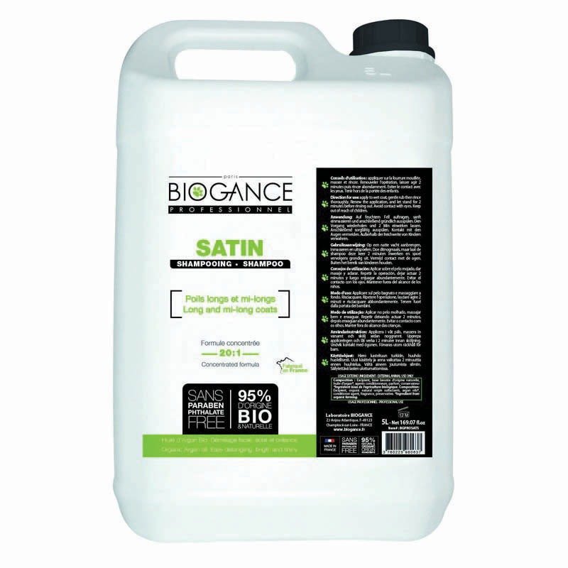 Biogance Satin Pro шампунь  для длинной шерсти концентрированый – 5 л