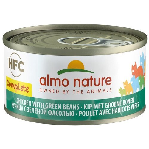Влажный корм для кошек Almo Nature HFC, беззерновой, курица, с зелёной фасолью 70 г (кусочки в желе)