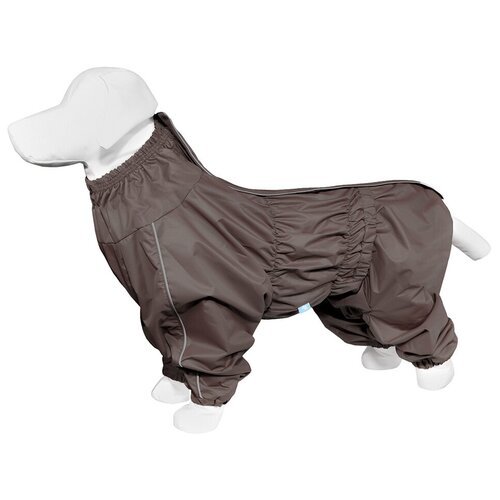 Yami-Yami Дождевик для собак, на гладкой подкладке, Стаффордширский терьер, коричневый, спинка 52-54 см