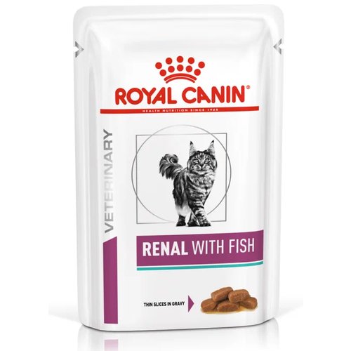 Влажный корм для кошек Royal Canin Renal, при проблемах с почками, с тунцом 85 г (кусочки в соусе)
