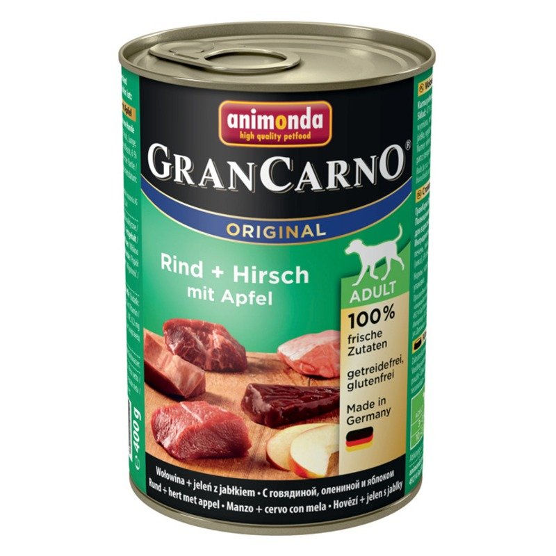 Animonda Gran Carno Original Adult влажный корм для собак фарш из говядины, оленины и яблока, в консервах – 400 г
