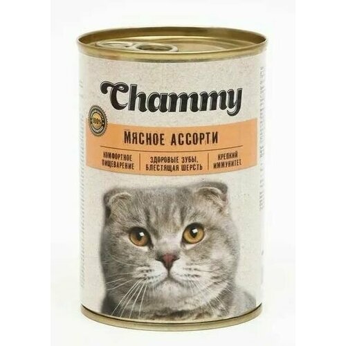 Корм для кошек 'Chammy' мясное ассорти в соусе 415 гр. 2шт