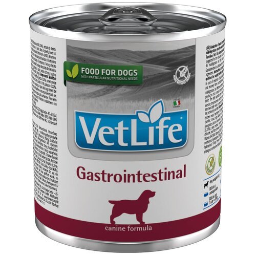 Влажный корм для собак Farmina Vet Life Gastrointestinal, при болезнях ЖКТ 1 уп. х 2 шт. х 300 г