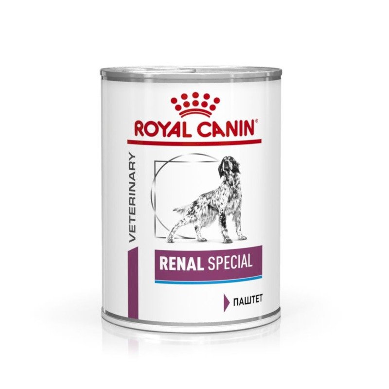 Royal Canin Renal Special полнорационный влажный корм для взрослых собак для поддержания функции почек при острой или хронической почечной недостаточности, диетический, паштет, в консервах – 410 г