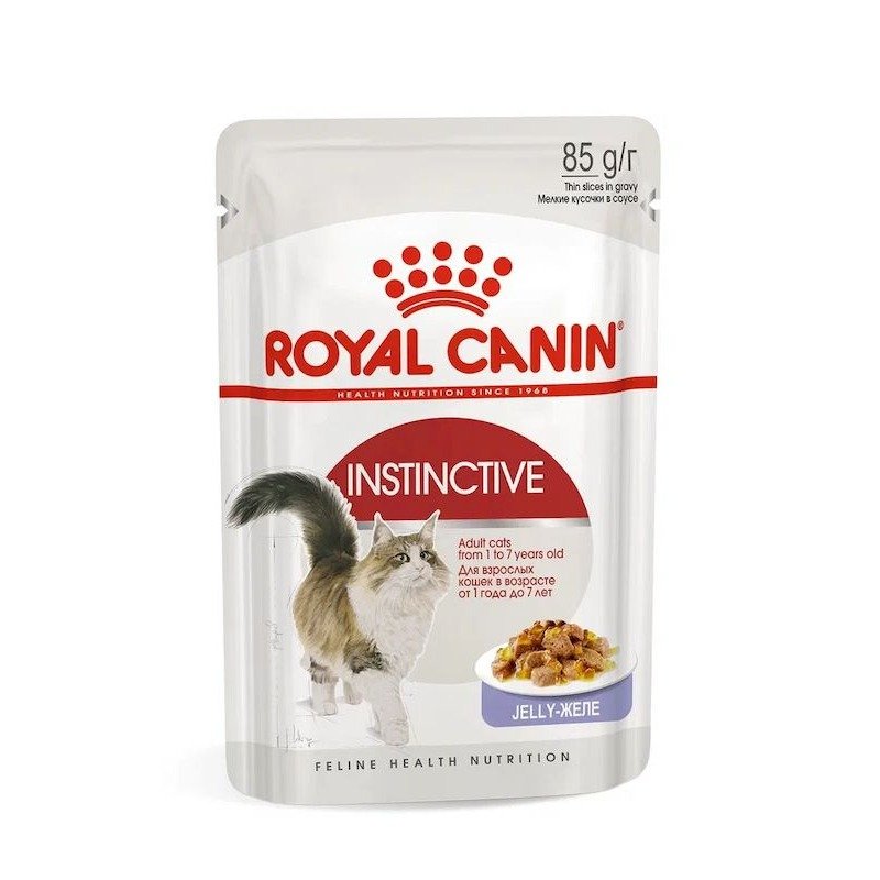 Royal Canin Instinctive полнорационный влажный корм для взрослых кошек, кусочки в желе, в паучах – 85 г