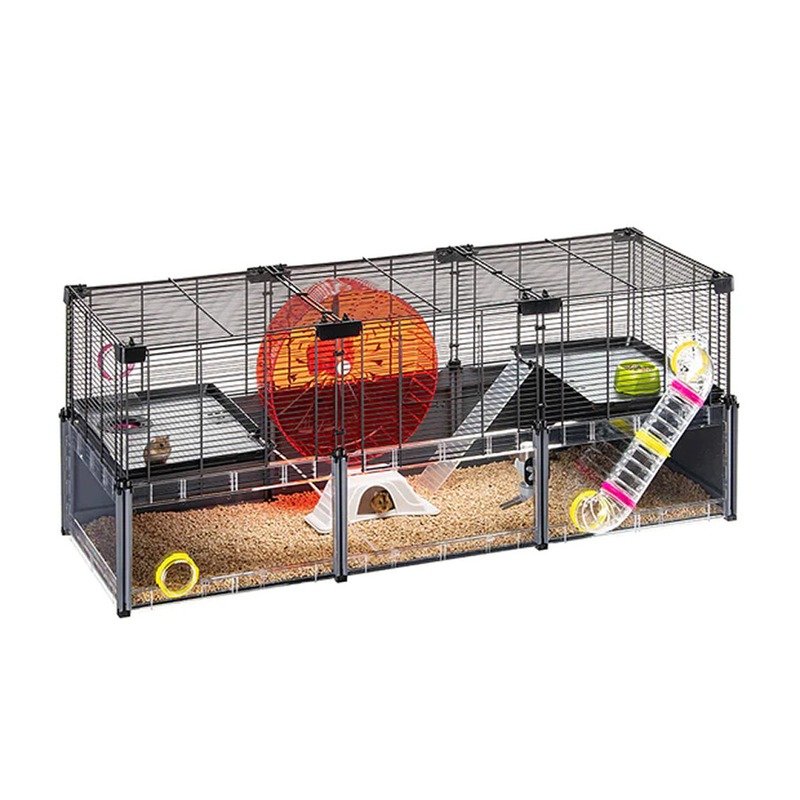 Ferplast Multipla Hamster Large клетка для хомяков и мышей, с аксессуарами, черная – 107,5×37,5xh42 см