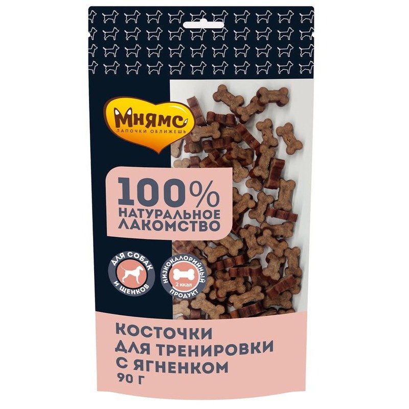 Мнямс лакомство для собак, тренировочное, косточки с ягненком – 90 г