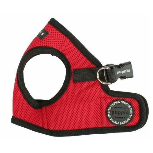 Шлейка Puppia Soft vest harness B, обхват шеи 28 см, красный/черный, M
