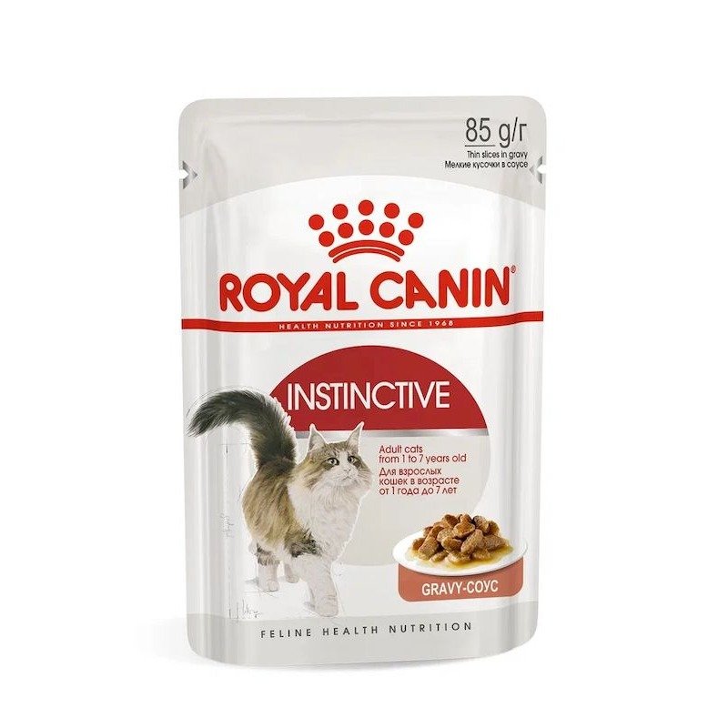 Royal Canin Instinctive влажный корм взрослых кошек кусочки в соусе, в паучах – 85 г х 28 шт