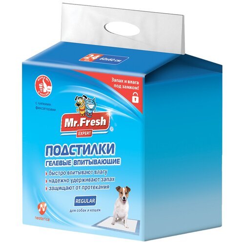 Mr.Fresh Гелевые одноразовые впитывающие пеленки Regular, 60х60см 24шт