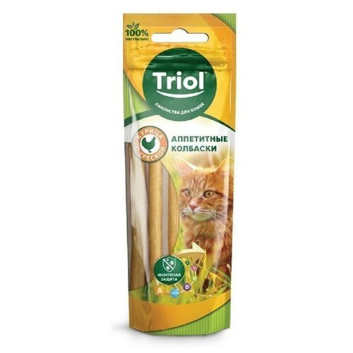 Triol (лакомства) Аппетитные колбаски из курицы с треской для кошек 40г 20171004 0,04 кг 42685 (2 шт)