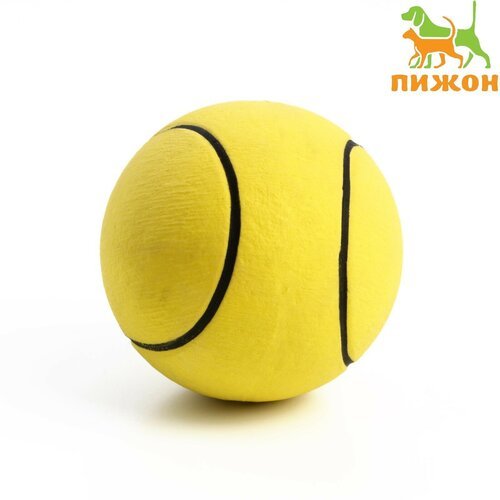 Мячик цельнолитой 'Теннис' прыгучий, TPR, 6,3 см, жёлтый