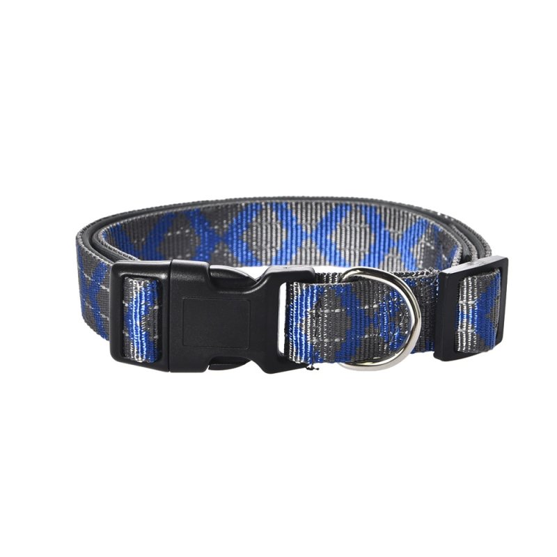 Ошейник для собак Foxie Reflect L 2,5×40-55см c синими полосками