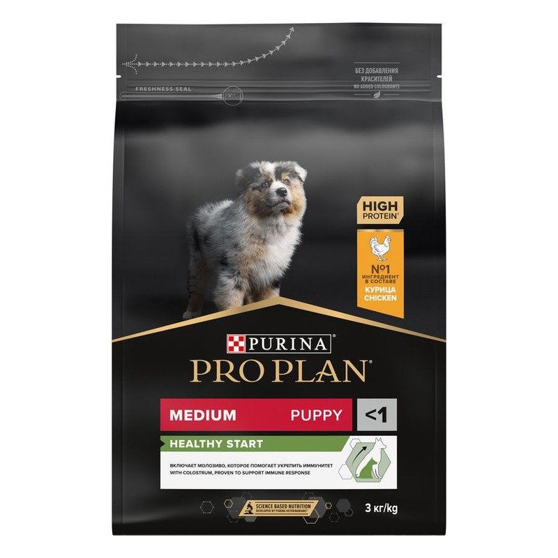 Purina Pro Plan Medium Puppy сухой корм для щенков средних пород с курицей – 3 кг