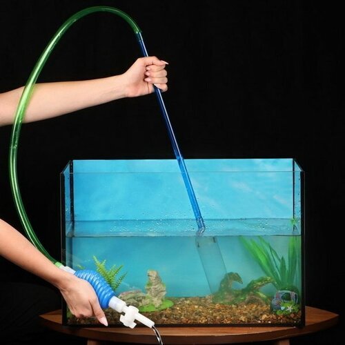 Сифон аквариумный “Пижон” улучшенный, с грушей, сеткой и регулятором потока воды, 1.8 м