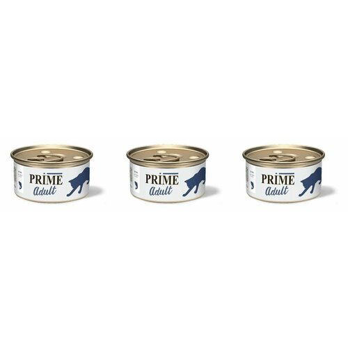 PRIME Консервы для кошек Adult тунец в собственном соку, 70 г, 3 шт