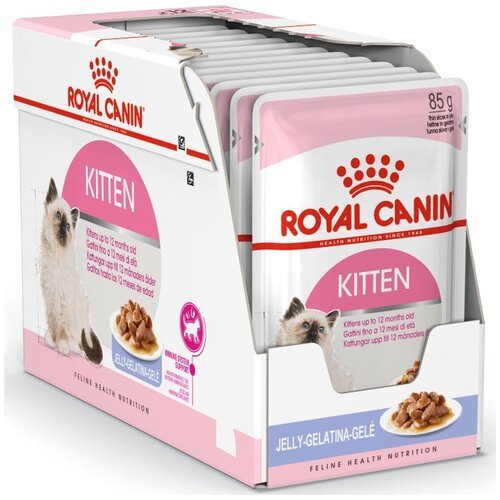 Royal Canin Kitten Консервированный корм для котят, кусочки в желе, 12 x 85 г