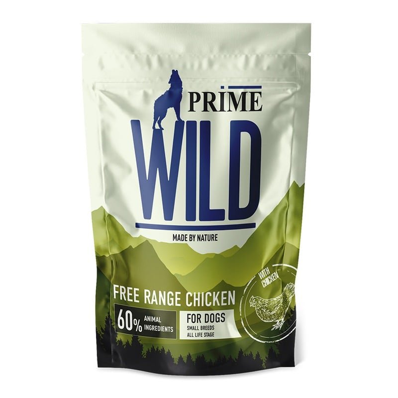 Prime Wild GF Free Range полнорационный сухой корм для щенков и собак мелких пород, беззерновой, с курицей – 500 г