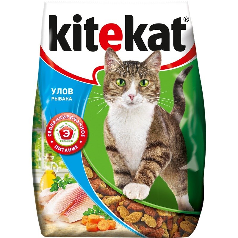 Kitekat Улов Рыбака полнорационный сухой корм для кошек, с рыбой – 350 г