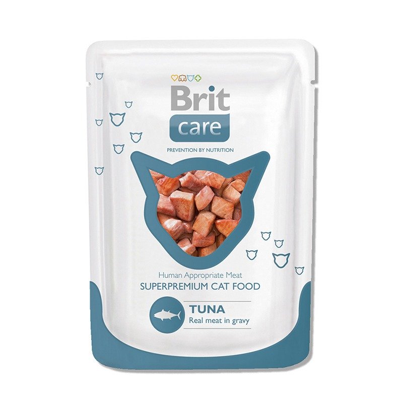 Brit Care Tuna влажный корм для кошек, с тунцом, кусочки в соусе, в паучах – 80 г