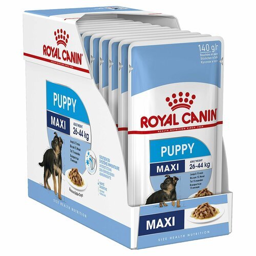 Royal Canin Maxi Puppy консервы для щенков крупных пород c 2 до 15 месяцев (пауч) 10 шт 140г