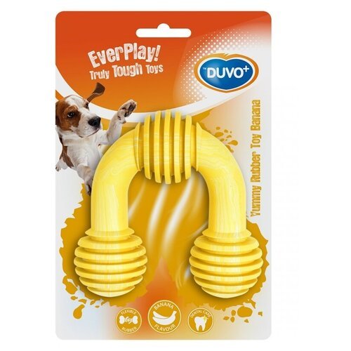 Игрушка для собак DUVO+ резиновая с ароматом банана, “Подкова”, жёлтая, 8см (Бельгия)