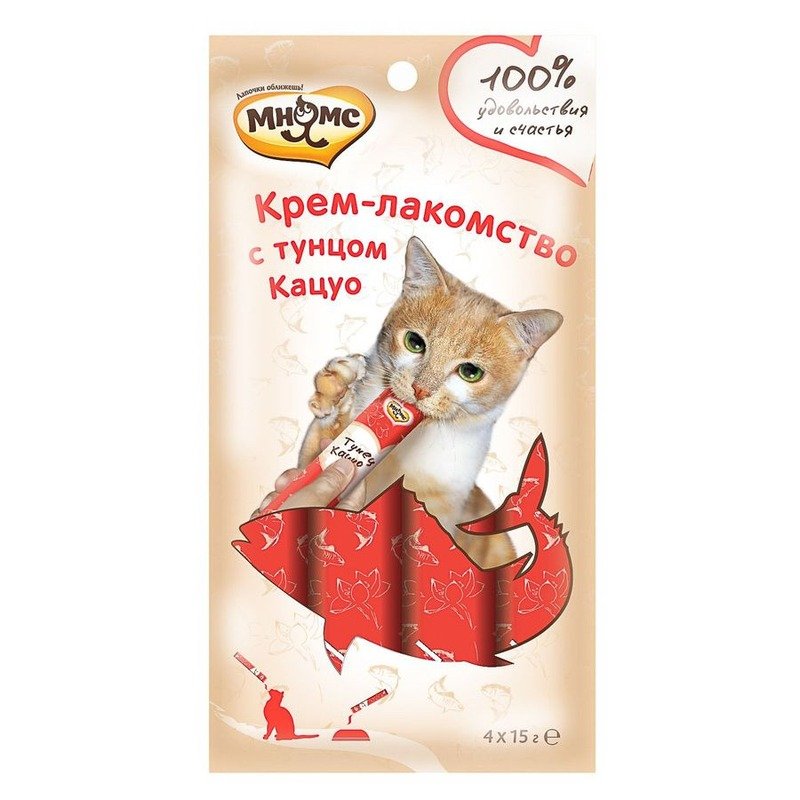 Мнямс крем-лакомство для кошек, с тунцом кацуо – 60 г