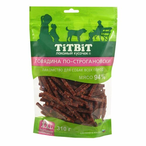 Лакомство для собак Titbit 310г всех пород говядина по-строгановски - XXL выгодная упаковка