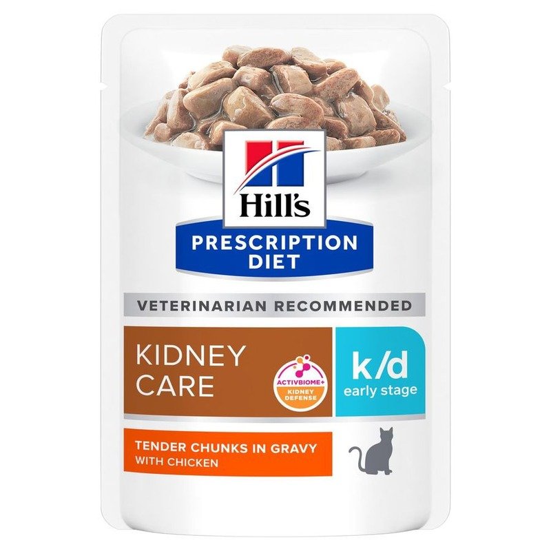 Hills Prescription Diet k/d Early Stage для кошек, лечение заболеваний почек, с курицей, в паучах – 85 г