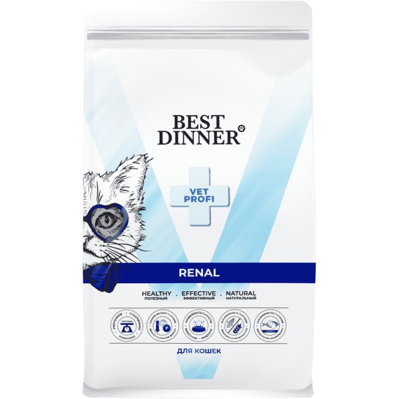 Корм для кошек Best Dinner Vet Profi Renal при заболеваниях почек сух. 1,5кг